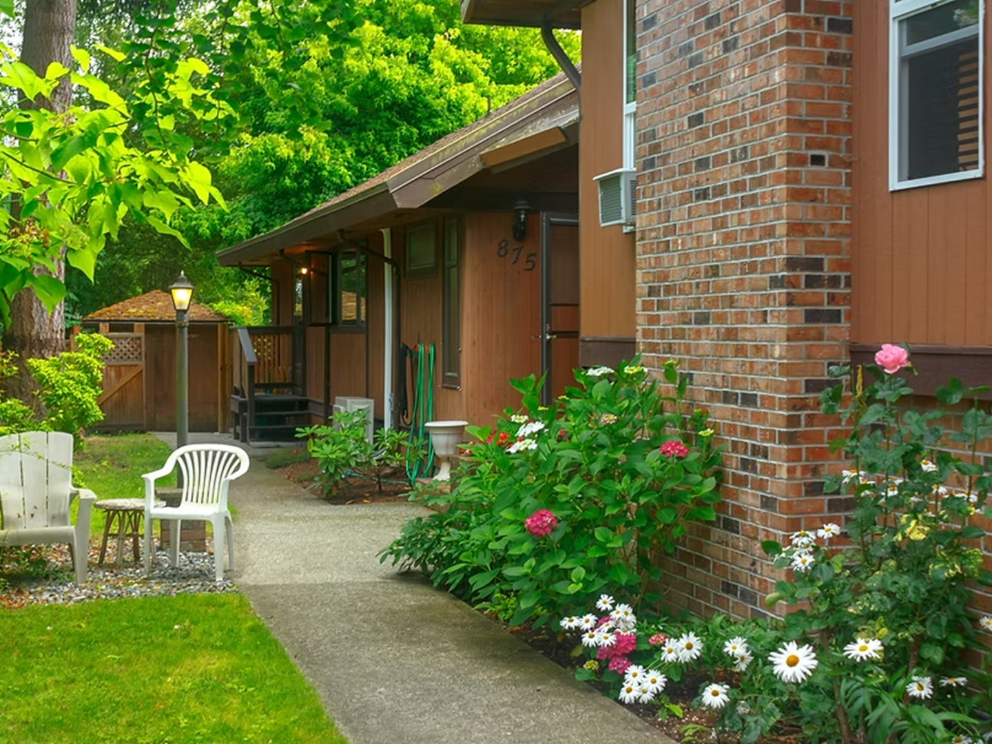 Cozy home with outdoor seating area