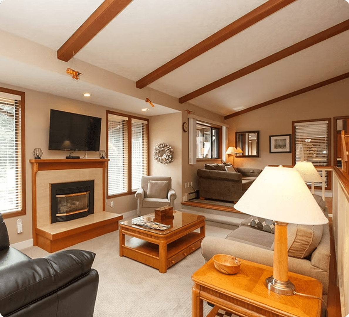 Cozy living room with fireplace