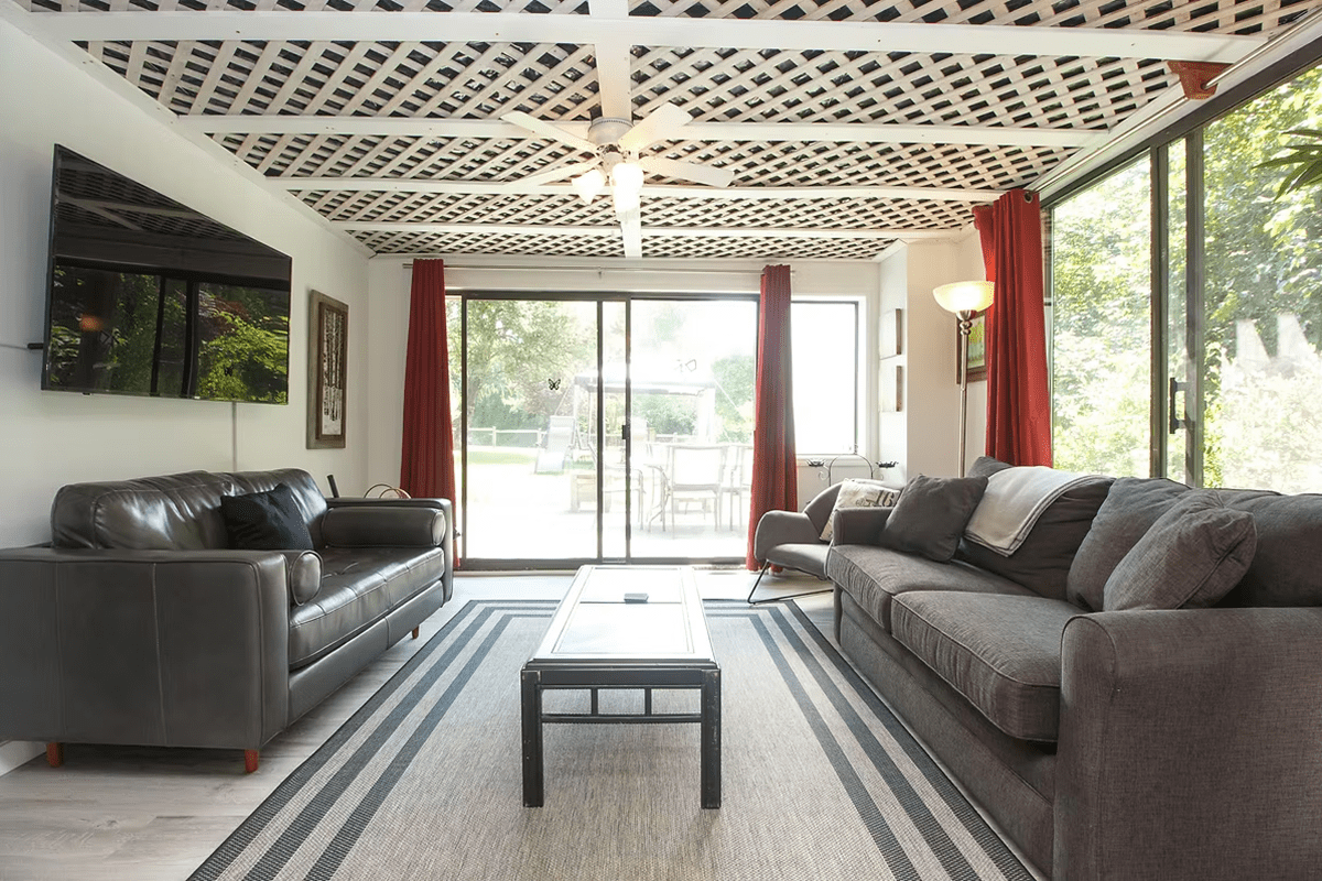 Contemporary lounge with leather sofas