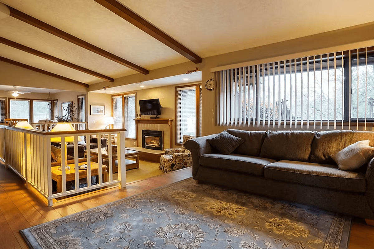 Cozy living room with fireplace