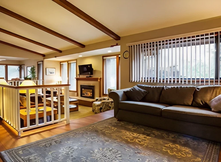 Cozy living room with fireplace